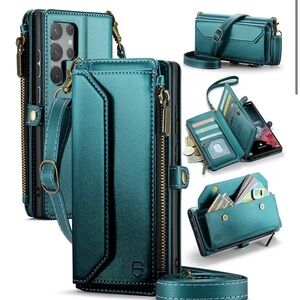 Crossbody for Samsung Galaxy S22 Ultra, Case Wallet Card Holder, Strapurs, NEW